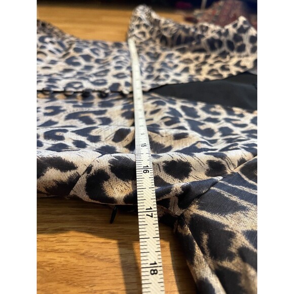 All Saints Ilora Leppo Leopard Print Silk Linen Blend 3/4 Sleeve Mini Dr… - Picture 11 of 11
